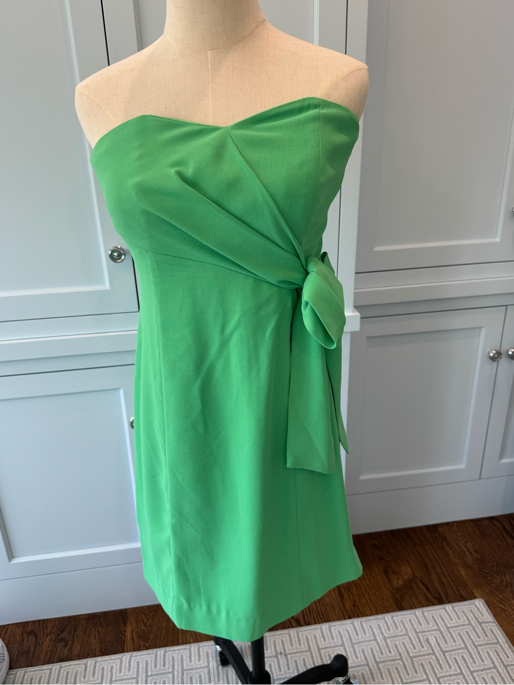 Lilly Pulitzer Strapless Bright Green Tie-Waist Dress